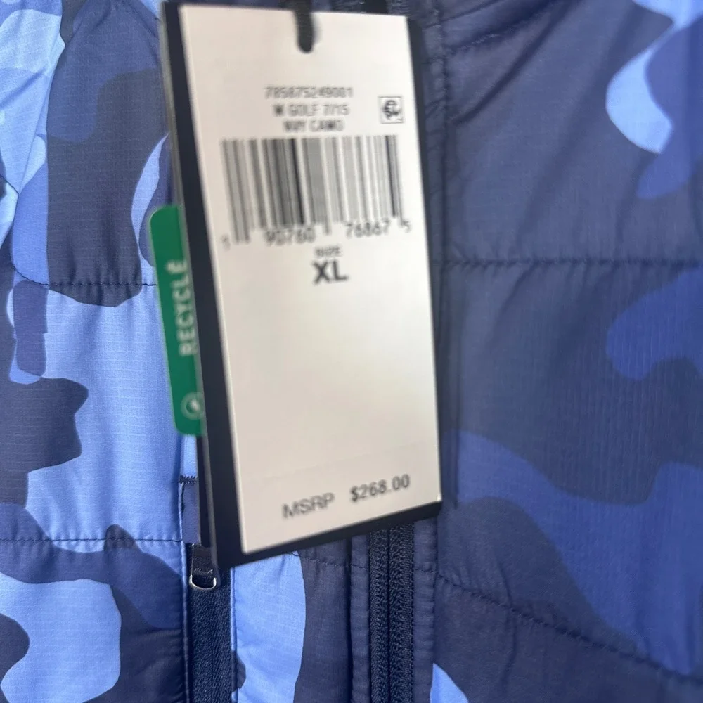 RLX Ralph Lauren Mens Blue Camo Hybrid Full Zip Quilted Golf Jacket XL‎ NWT